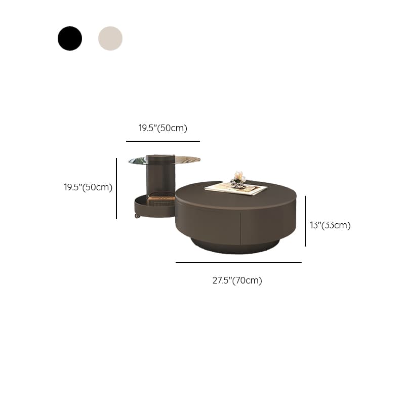 Rounded Coffee Table with 2 Drawers for Indoor Use in a Modern Style - image 11