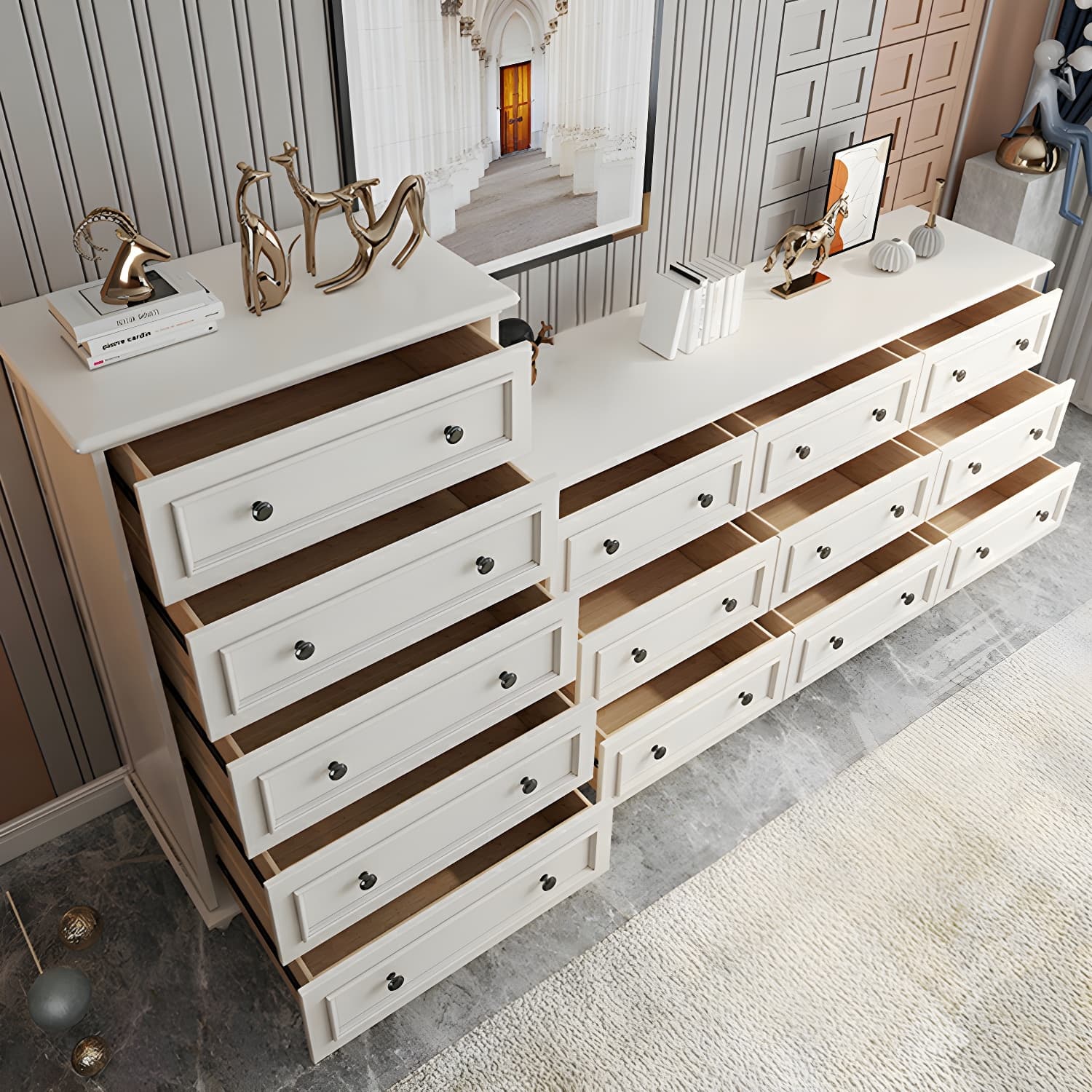 Solid Wood and Soft-Close Drawers Modern Chest with Wood Top - image 7