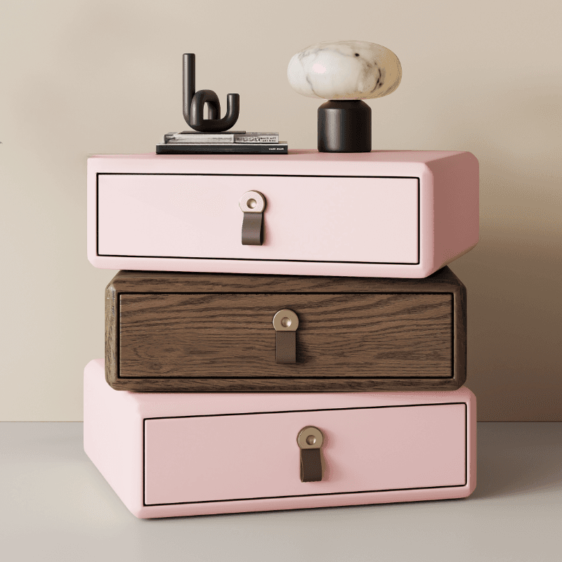 Organic Modern Nightstand With Drawer Organization Featuring 3 Drawers and Pleather Countertop - image 18