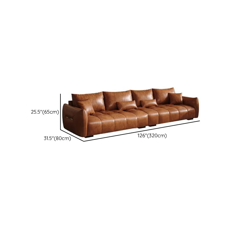Contemporary Cocoa Standard Sofa Stain Resistant Solid Color with 2 Pillows for 5-seater/Seats 4/3-seater - image 28