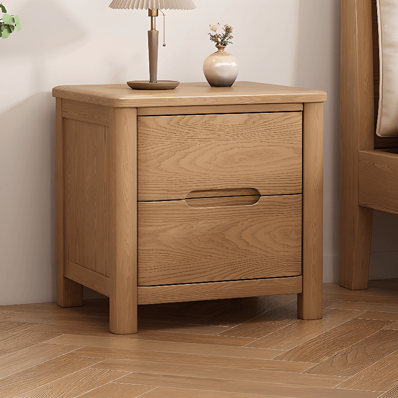 Contemporary Timber Nightstand With Drawer Storage with 2 Drawers/3 Drawers & Leg - image 3