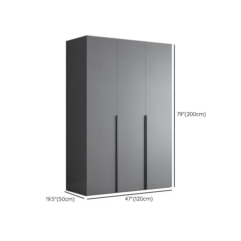 Trendy Dove Grey Wooden Wardrobe with Interior Shelves, Soft Close Door & Hanging Rod - image 24