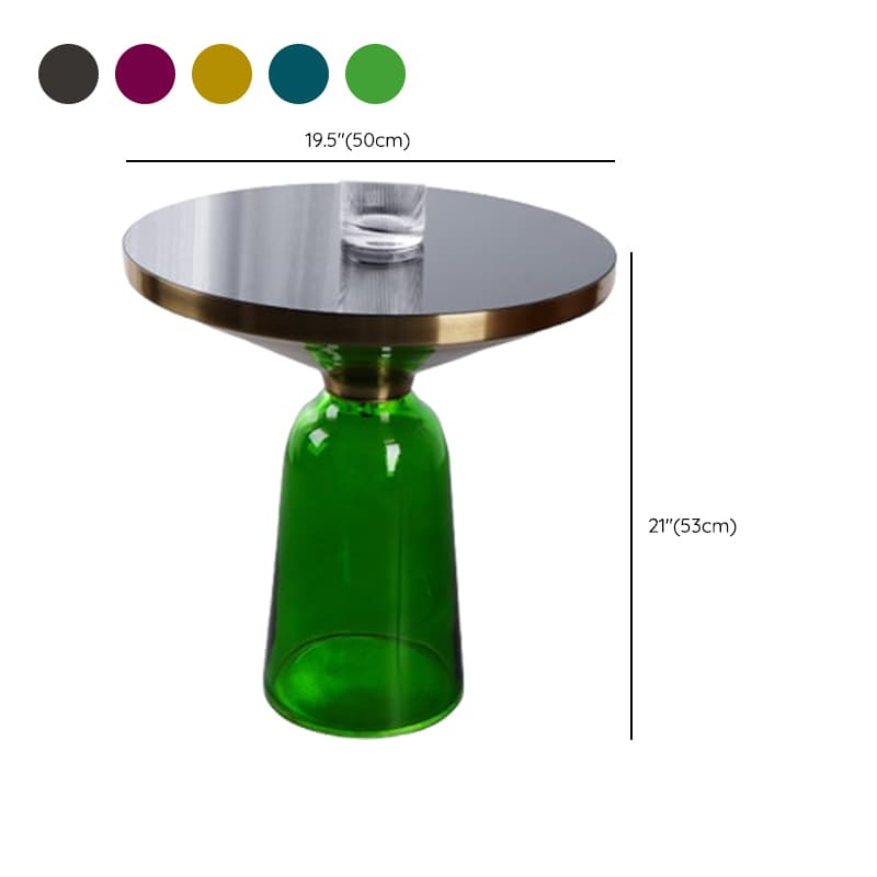 Simplistic Single Side Table with Hardened Glass and Plinth Base, Rounded Top - image 17