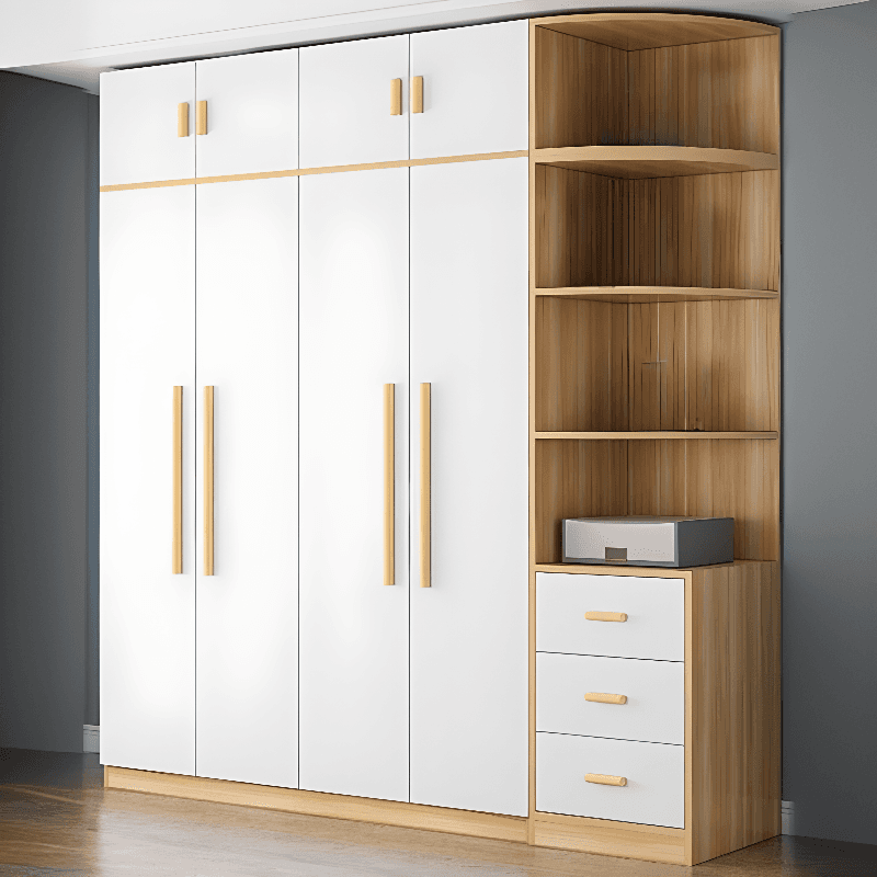 Modern Timber Detached Wardrobe with Soft Close Drawer, Soft Close Door, Interior Shelves & Clothing Rod - image 11