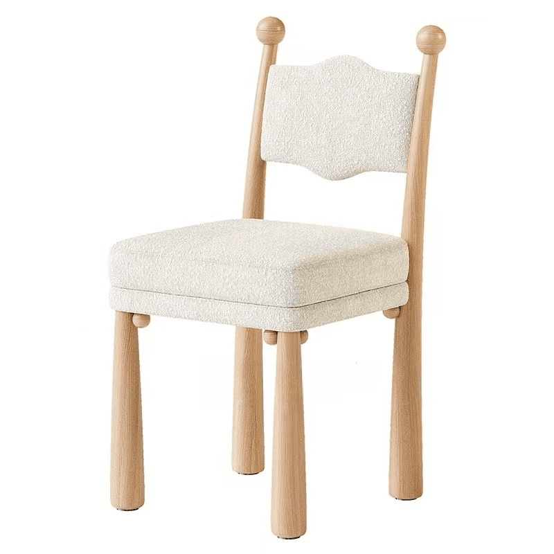 Simplistic Lumber Side Chair with Airy Back & Cushion in White/Black and White - image 6