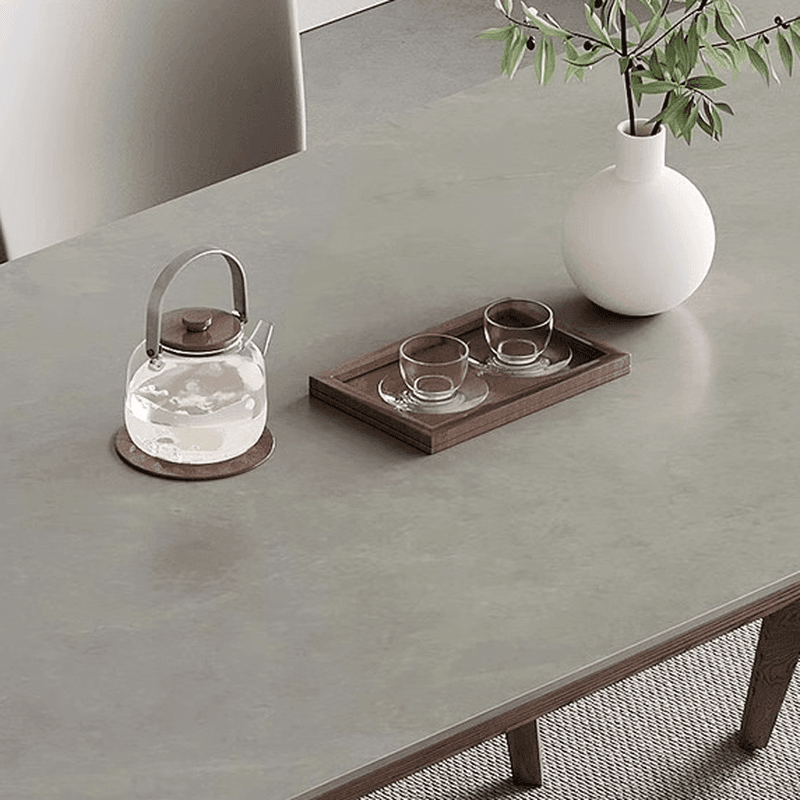 Slate Stone Dining Table Set for 6 People in Dove Grey - image 5