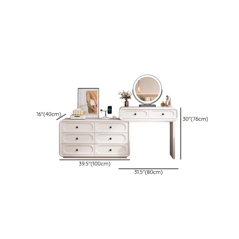White Large/Standard Scalable Timber Vanity Set with 5 Drawers/8 Drawers, Lighting & Mirror Lights Included/Not Included - image 14