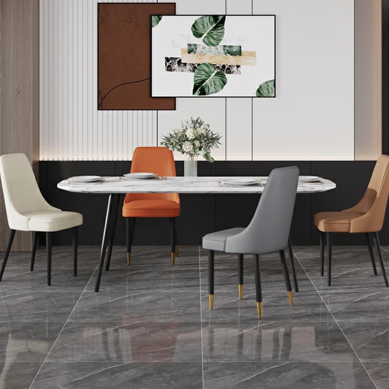 Faux Leather Upholstered Side Chair with Metal Legs for Kitchen & Dining - image 11