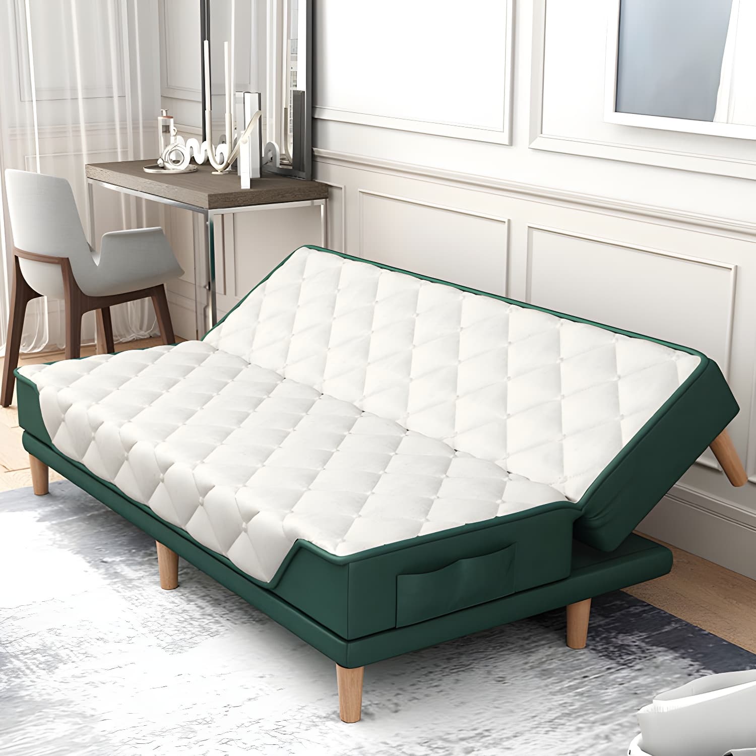 Contemporary Tight Back Convertible Sofa and Chaise with Pillow Top Arm - image 18