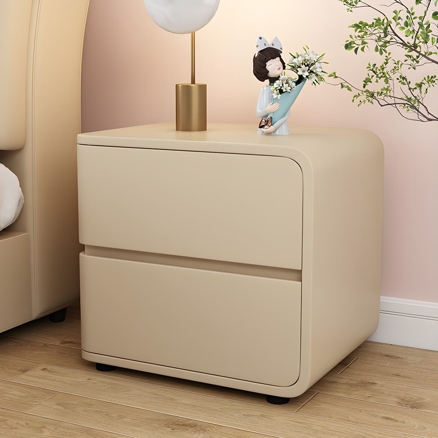 Contemporary Drawer Storage Bedside Cabinet Pine Accent Table Nightstand for Bedroom - image 6