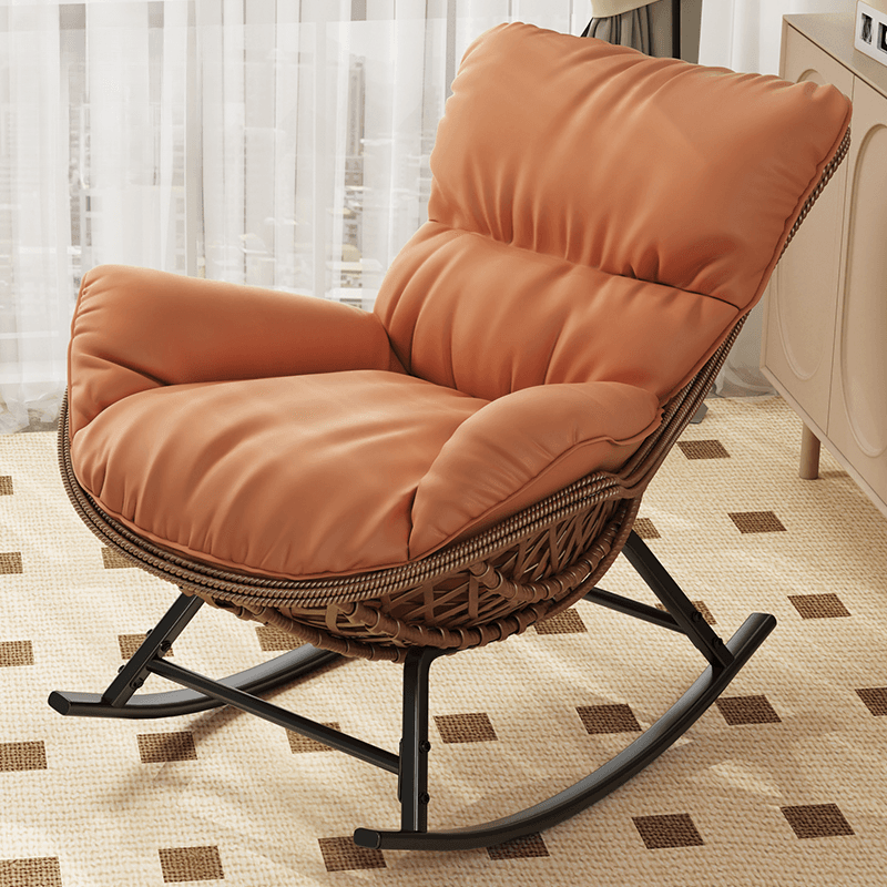 Trendy Upholstered Rocking Chair with Plush Cushioning - image 5
