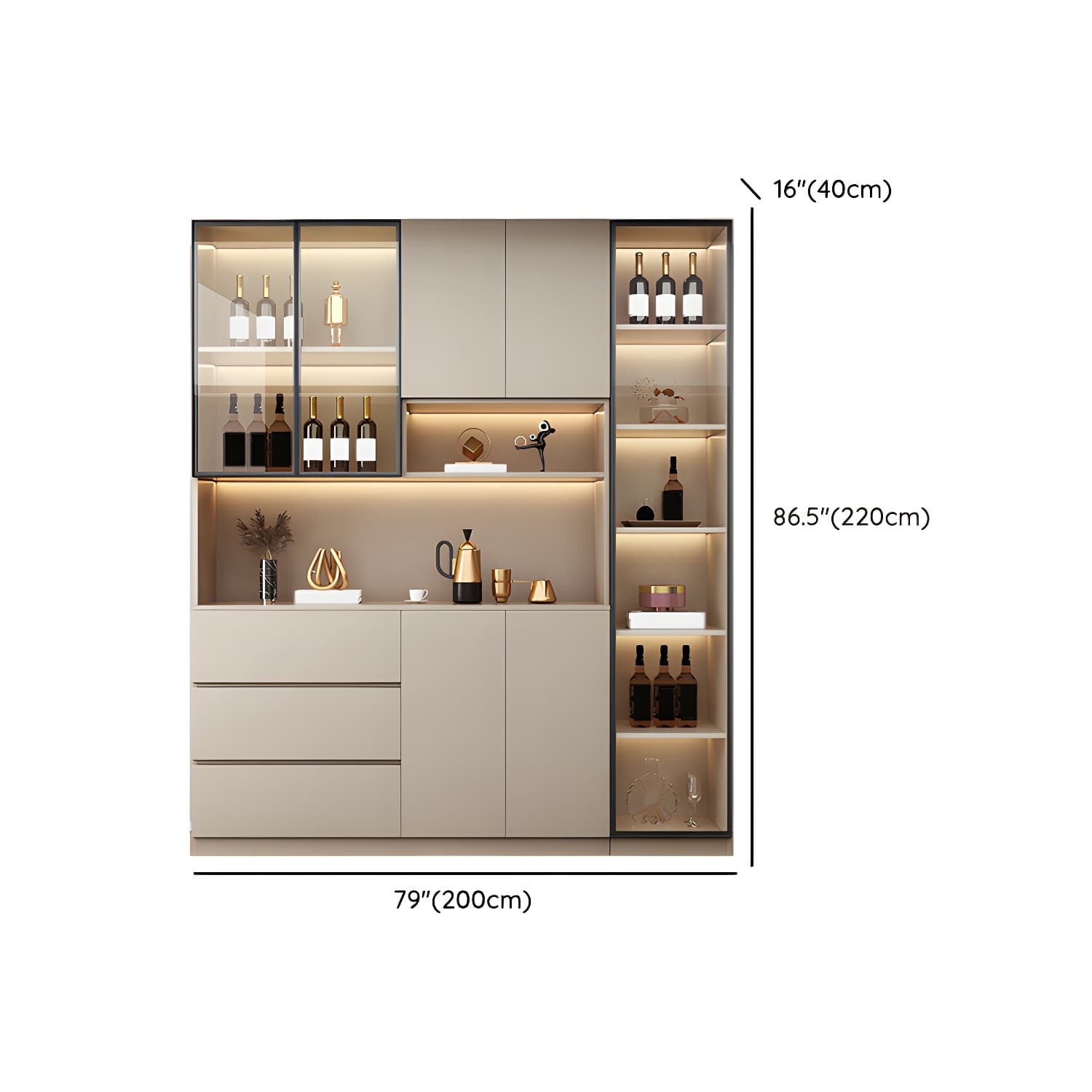 Modern Wood Cabinet with Glass Doors and Non-adjustable Shelves - image 15