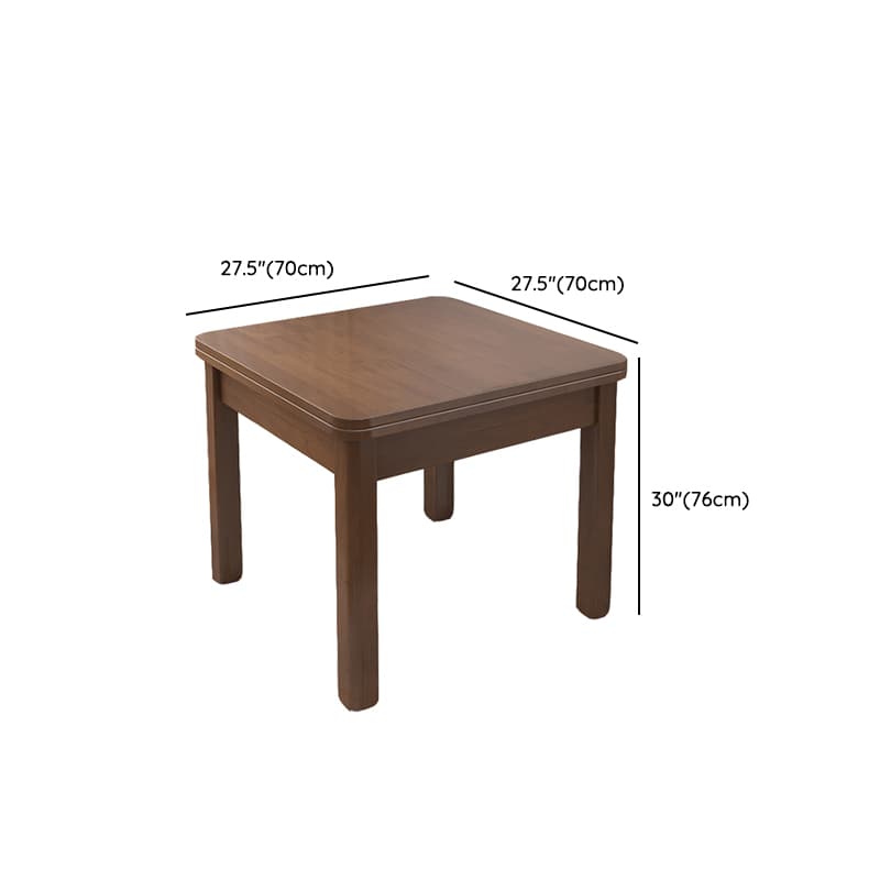 Square Fixed Dining Table Set with 4 Legs, a Wood Tabletop in Natural/Auburn/White, Back Chairs and Stool in a Simple Style - image 11