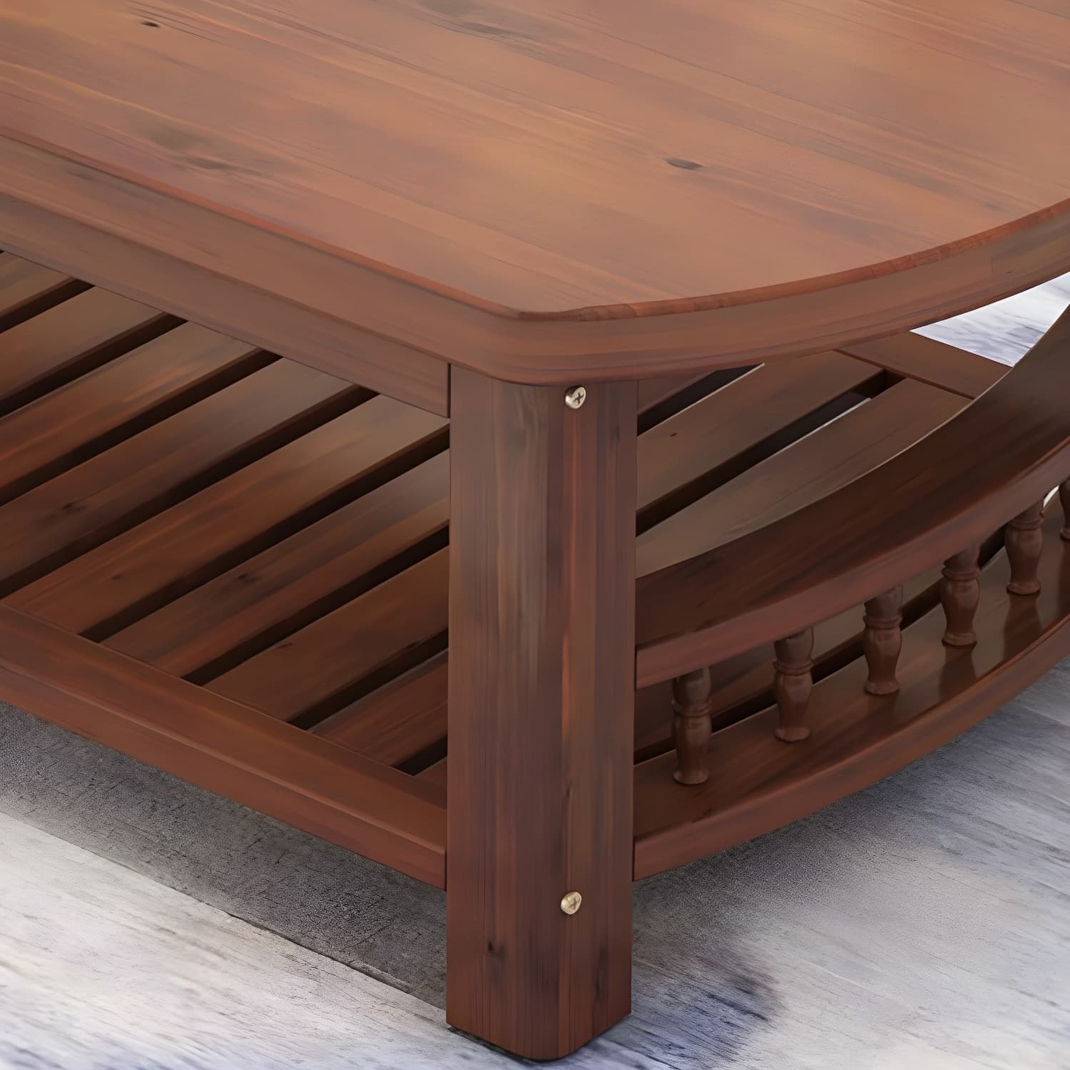 20"H Contemporary Coffee Table Solid Wood Storage Coffee Cocktail Table - image 10
