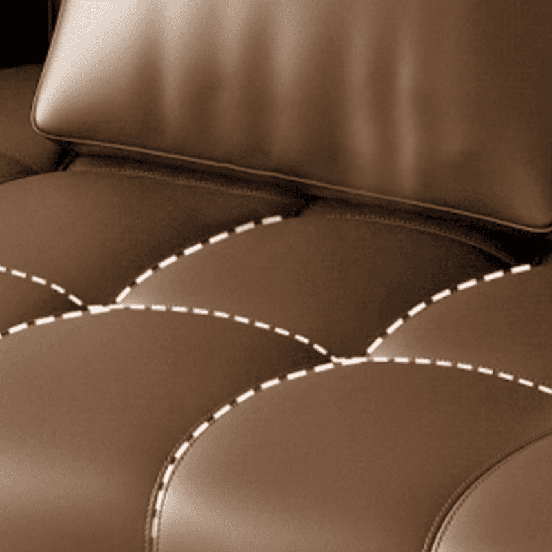 Tear Resistant Standard Sofa in Coffee Leather with 4 Pillows - image 3