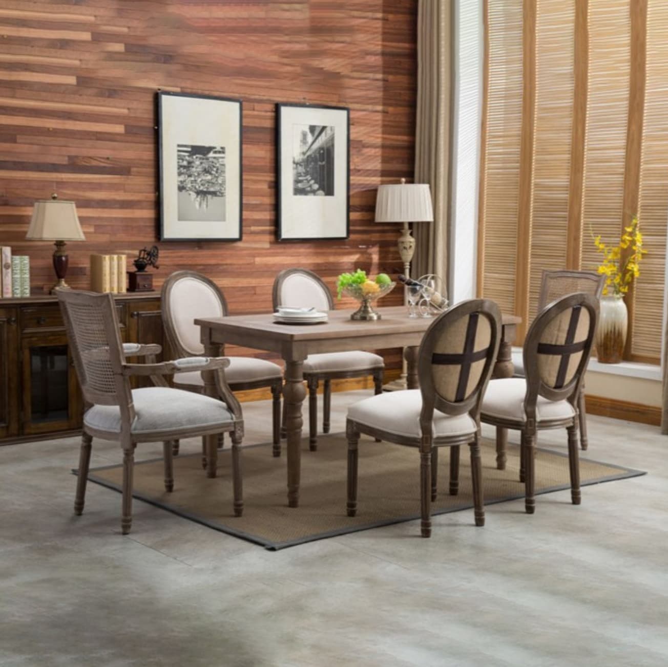 Farmhouse Dining Chair with Wood Legs King Louis Back Side Chair for Home Use - image 16