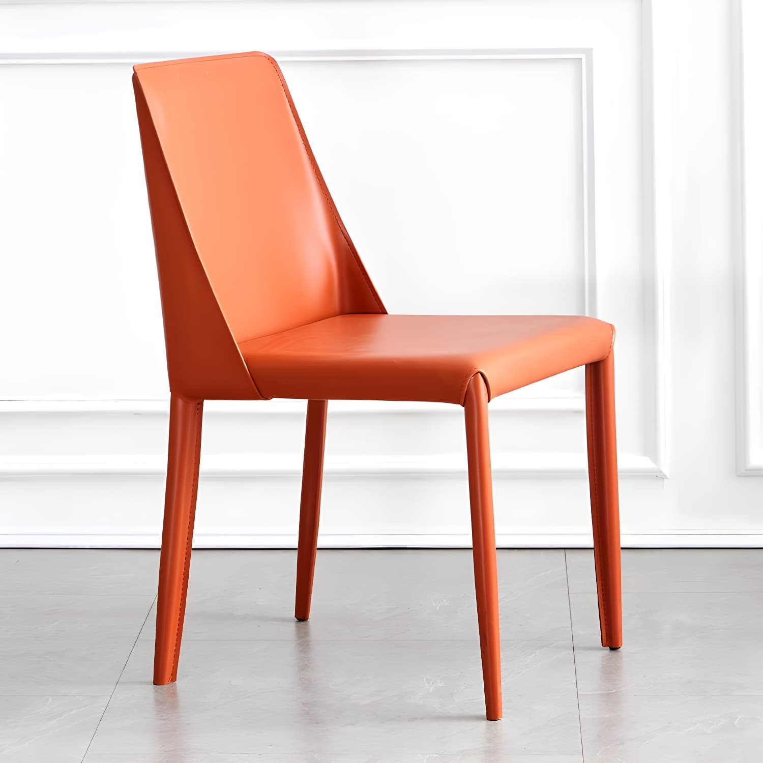 Modern Metal Dining Room Chairs Armless Leather Dining Chair for Restaurant - image 6