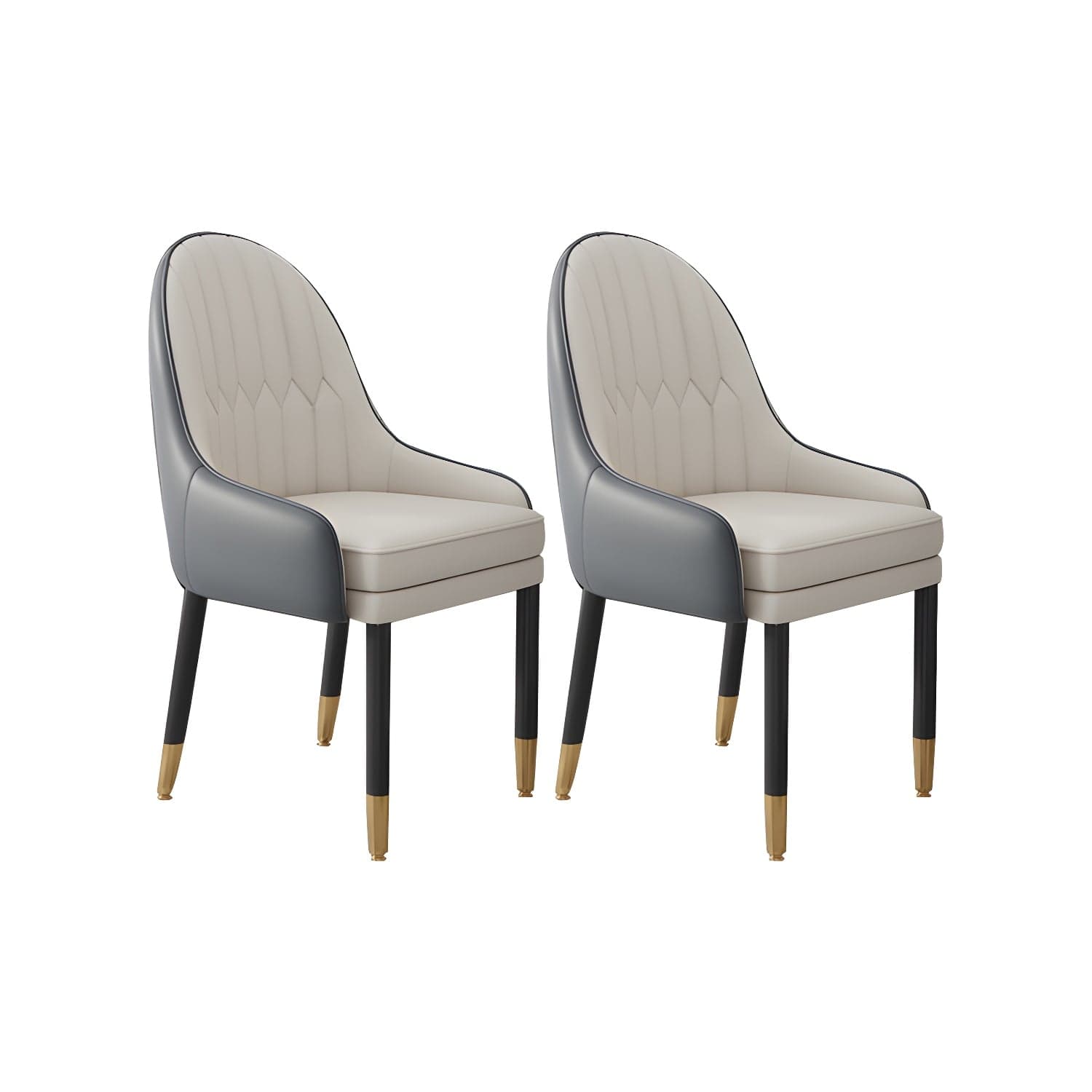 Faux Leather Dining Chairs Modern Parsons Arm Chair with Wood Legs - image 3
