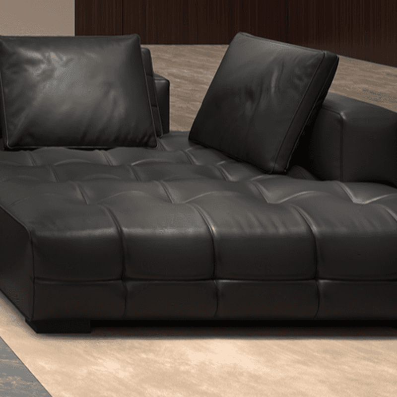 L-Shape Dark Upholstery Corner Sectional, Seats 5 with Button-tufted Design - image 4