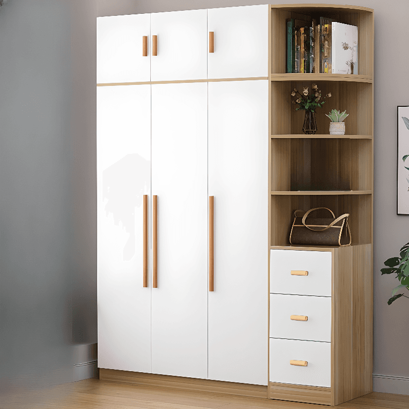 Modern Timber Detached Wardrobe with Soft Close Drawer, Soft Close Door, Interior Shelves & Clothing Rod - image 10