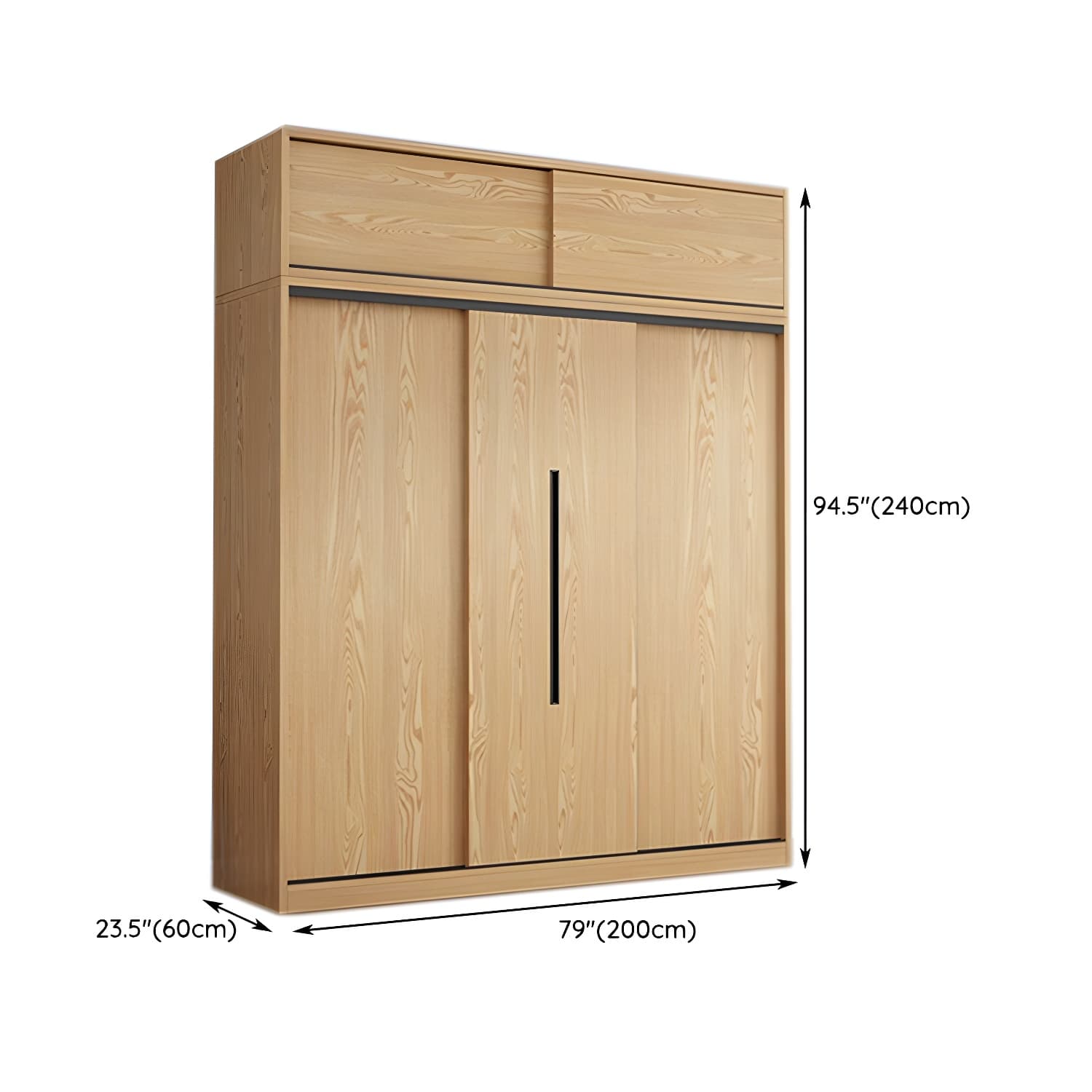 Contemporary Wood Sliding Cloth Rod Included Wardrobe for Bedroom - image 23