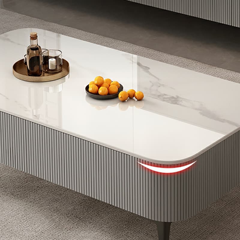 Mission Style Single Oblong Stone Coffee Table with 4 Legs for Home - image 10