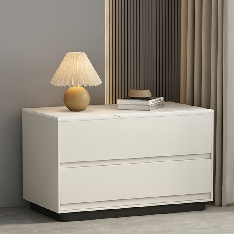 Modern Two-Drawer Wood Nightstand - Small Size - No Distressing - 40cm Width - image 9