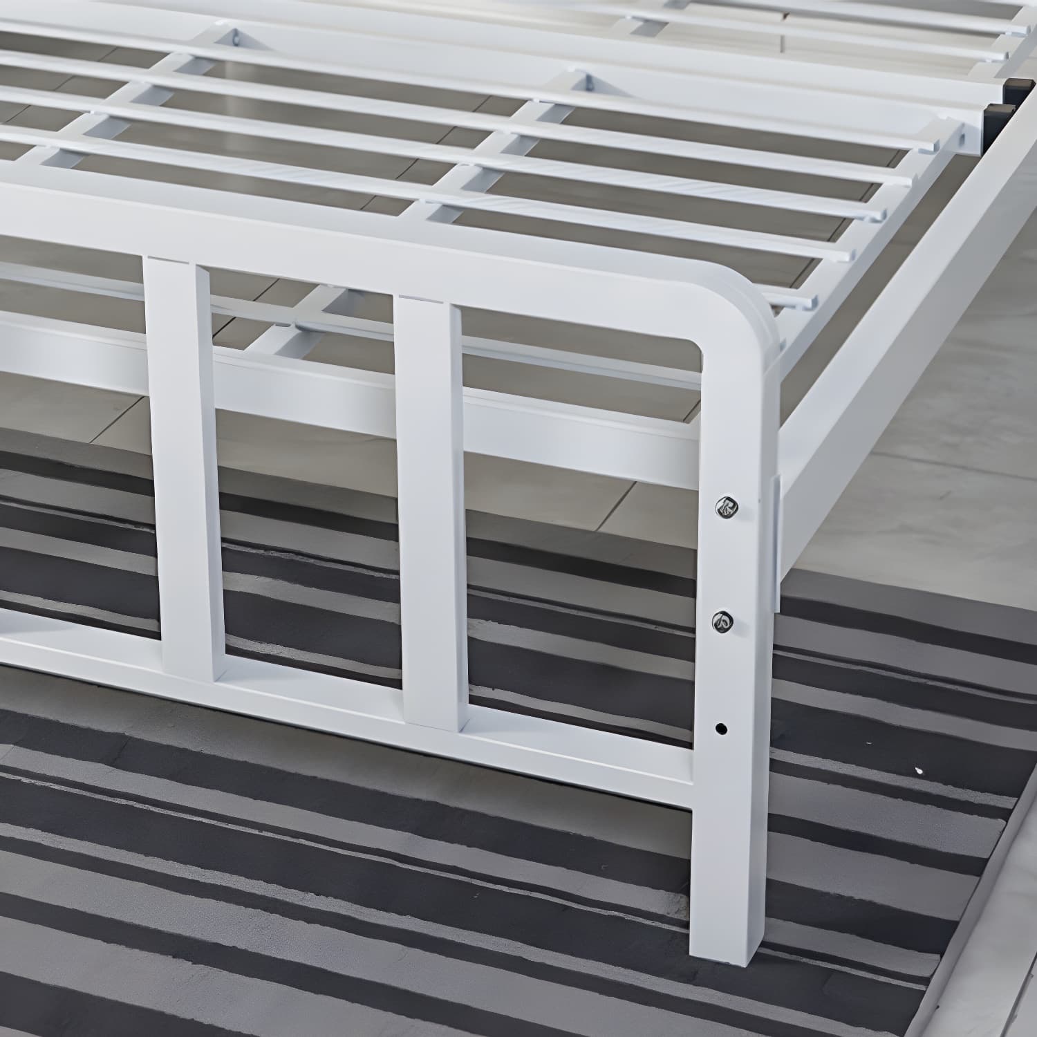 Slat Bed 36.61"H Adjustable Height with Open-Frame Upholstered Headboard - image 9