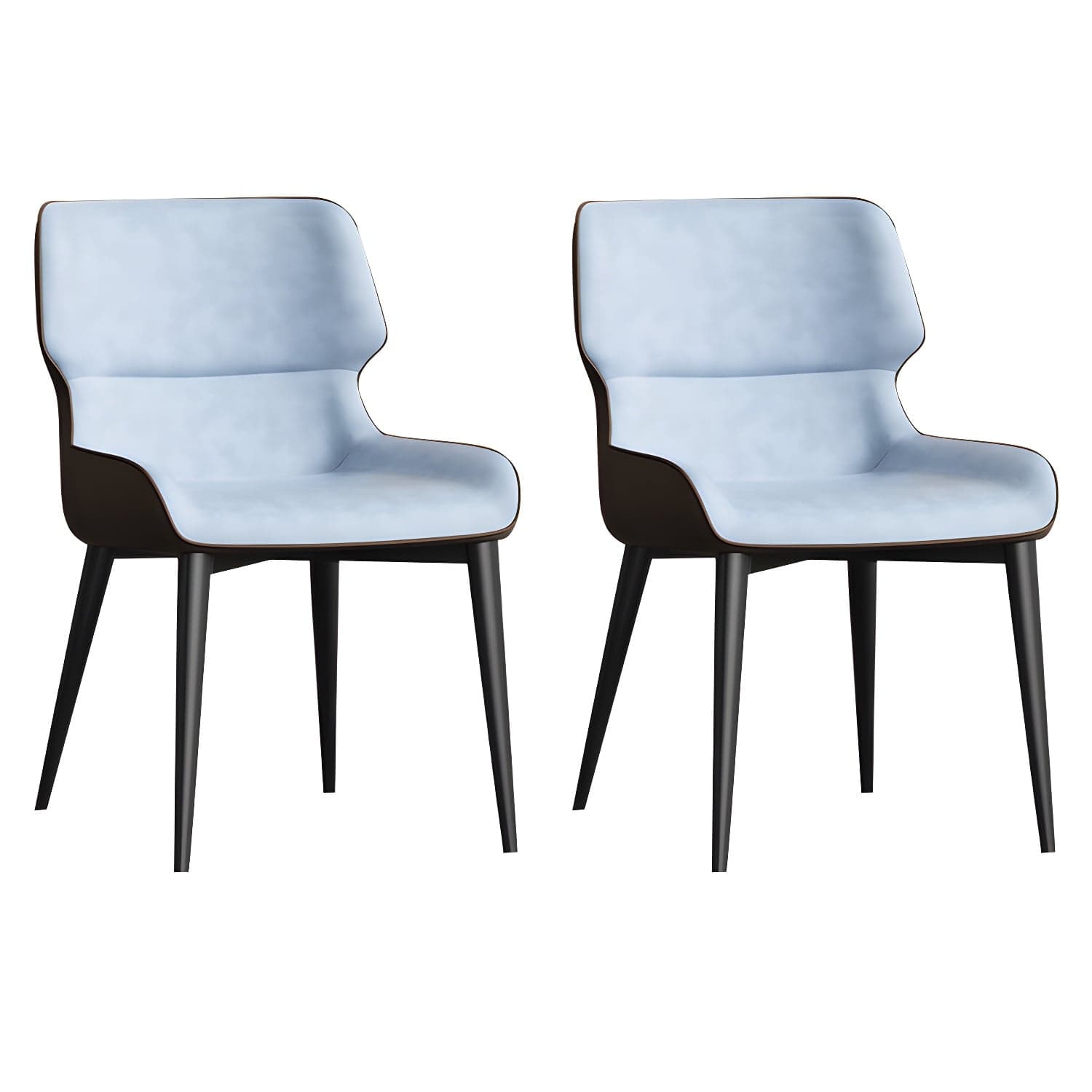 Contemporary Home Wingback Side Chair Matte Finish Leather Dining Chair - image 3
