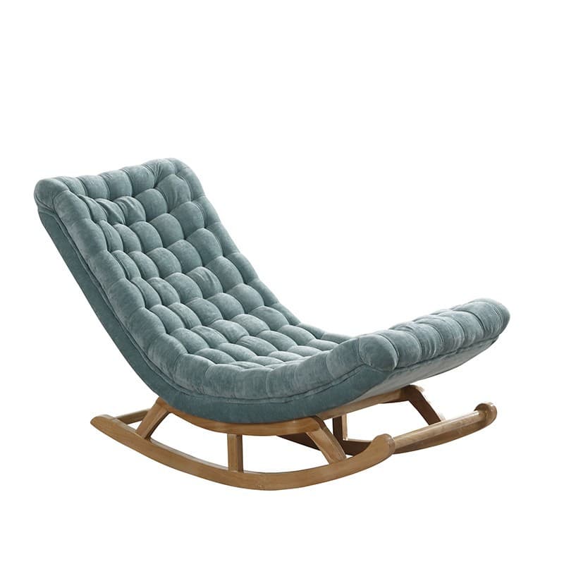Stationary Ergonomic Rocking Chair with Rear & Ottoman, Green/Yellow/Coffee - image 12