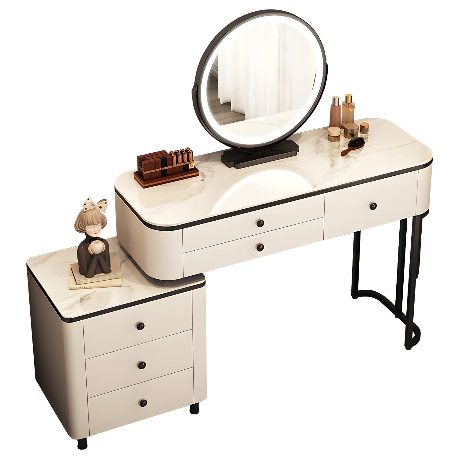 Contemporary Stone Vanity Desk Removable Vanity Dressing Table - image 6