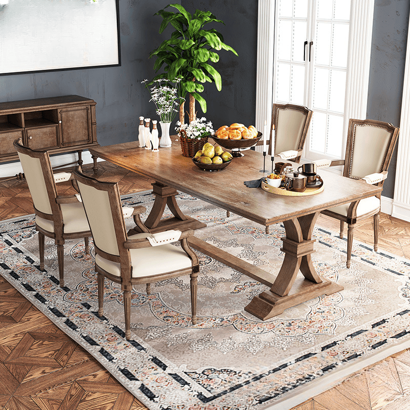 Old School Weathered Wood Rectangle Fixed Dining Table for 8/for 6/for 4 - image 4