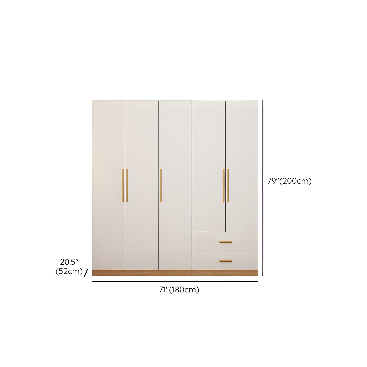 Contemporary Style Wardrobe Wooden Bedroom Closet with Hinged Door - image 19