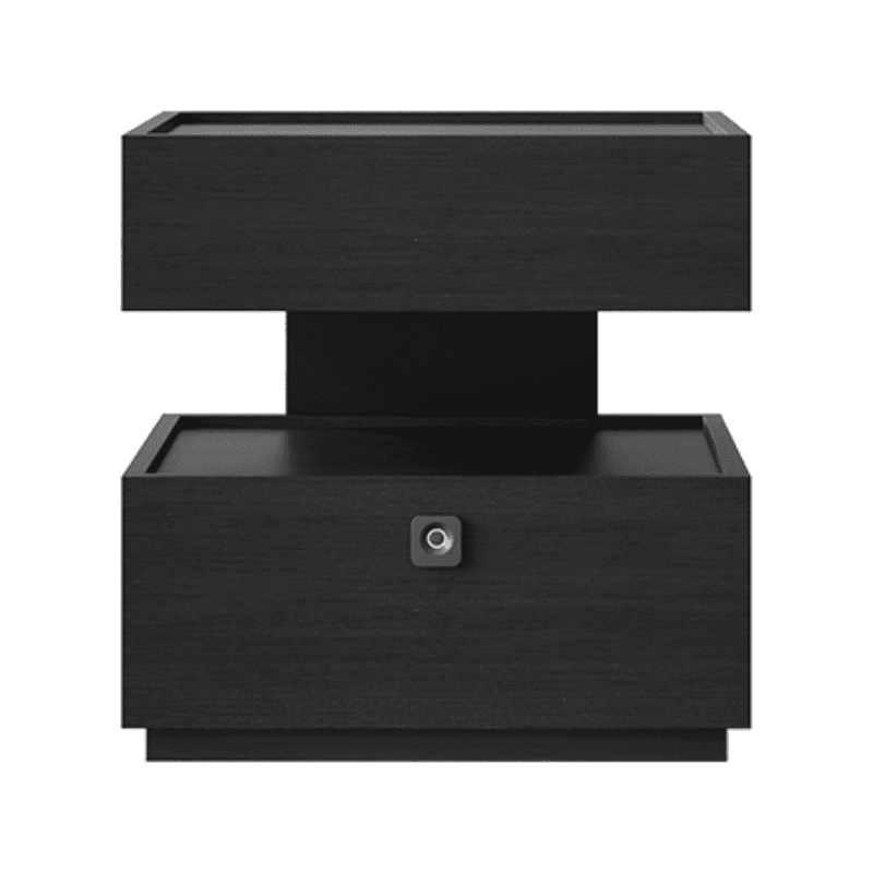 Organic Modern Nightstand With Drawer Organization Featuring Particle Board Wood and Illuminating Lighting - image 4
