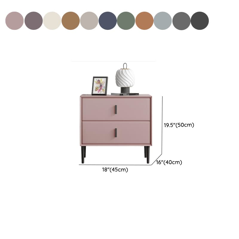 Art Deco Pleather Countertop 2 Drawer Nightstand with Leg - image 16