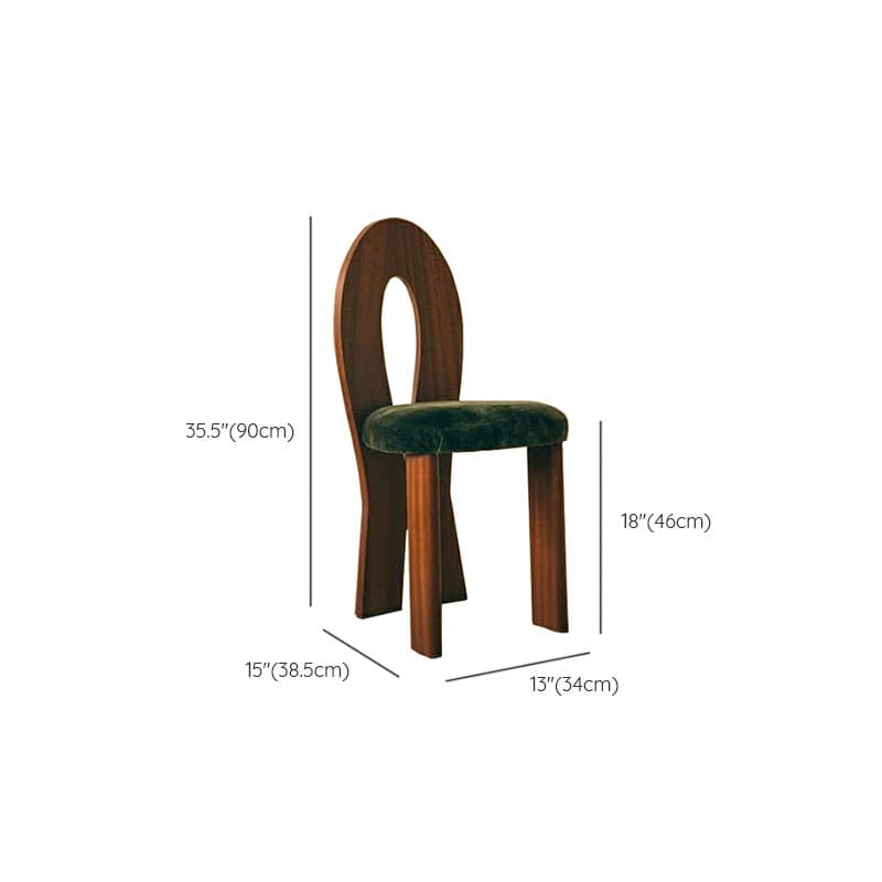 Modern Upholstered Armless Kitchen & Dining Chair, Open Back, Wood Ash, 1 Piece - image 27