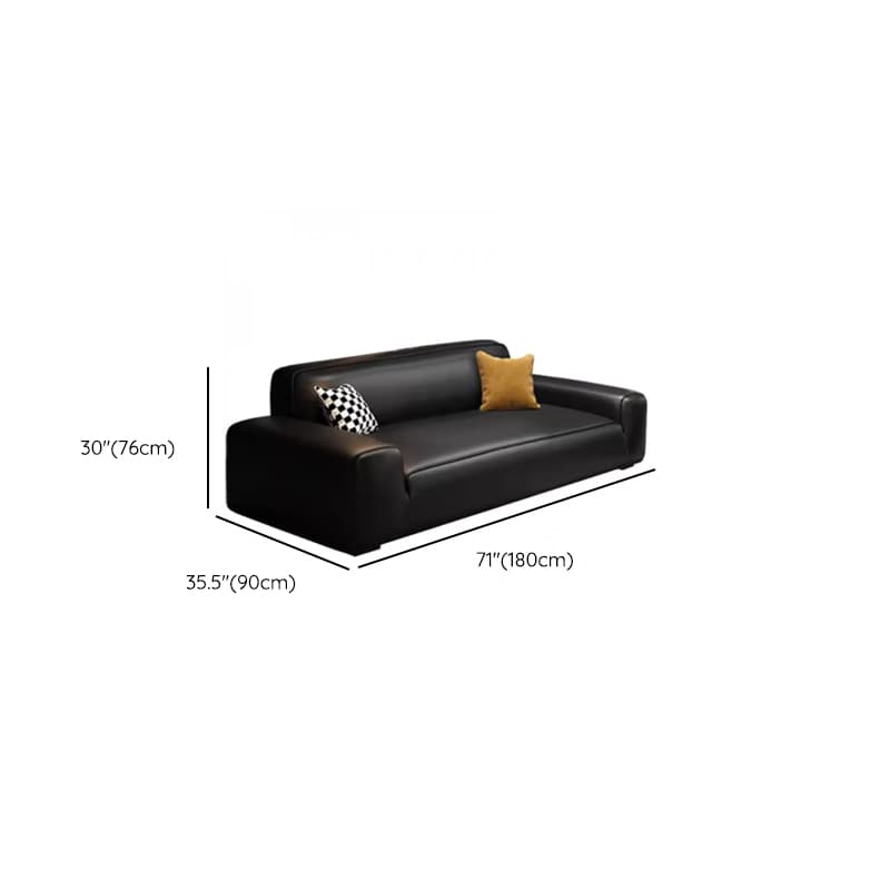 Modern Solid Color Water Resistant Sofa in Midnight Black with 6-seater Capacity and 2 Pillows - image 10