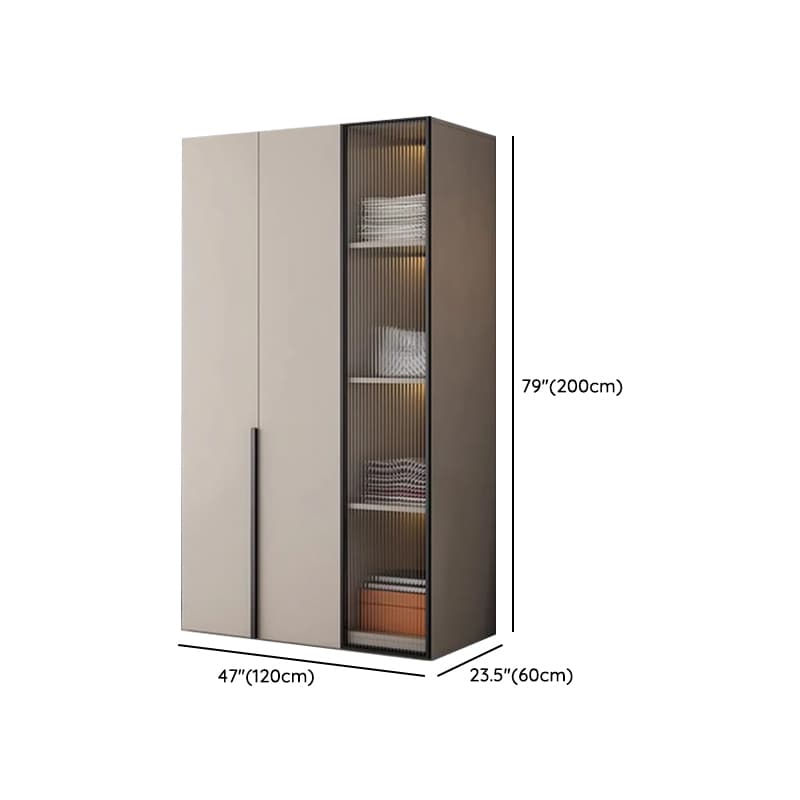 Light Gray Trendy Detached Armoire Cabinet with Soft Close Door, Interior Shelves, and Hanging Rod - image 12