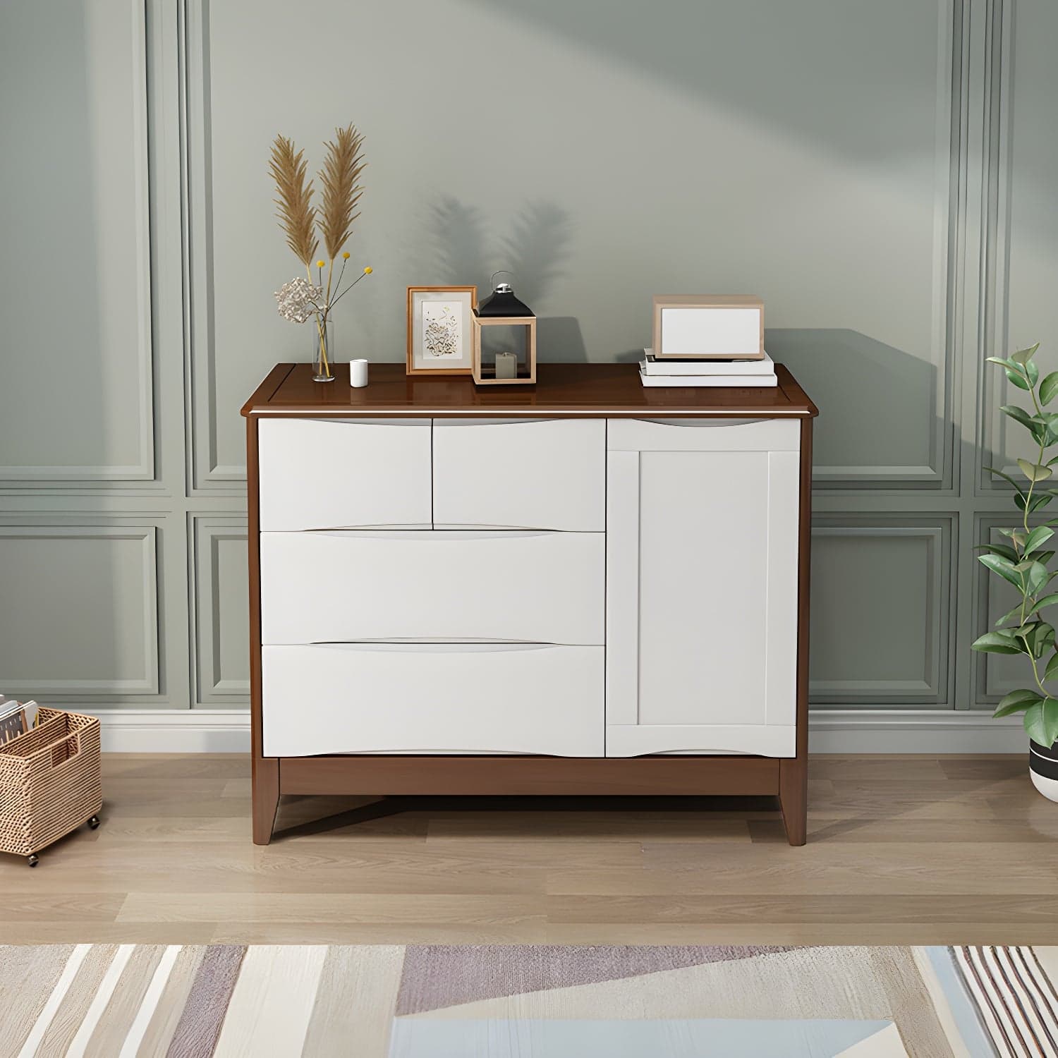 29.5"Tall 4 - Drawer Accent Cabinet, Wooden Rectangle Cabinet - image 4