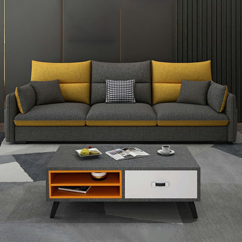 Modern Gray Stationary Sectional Sofa with Wood Frame and Cushion Back - image 10