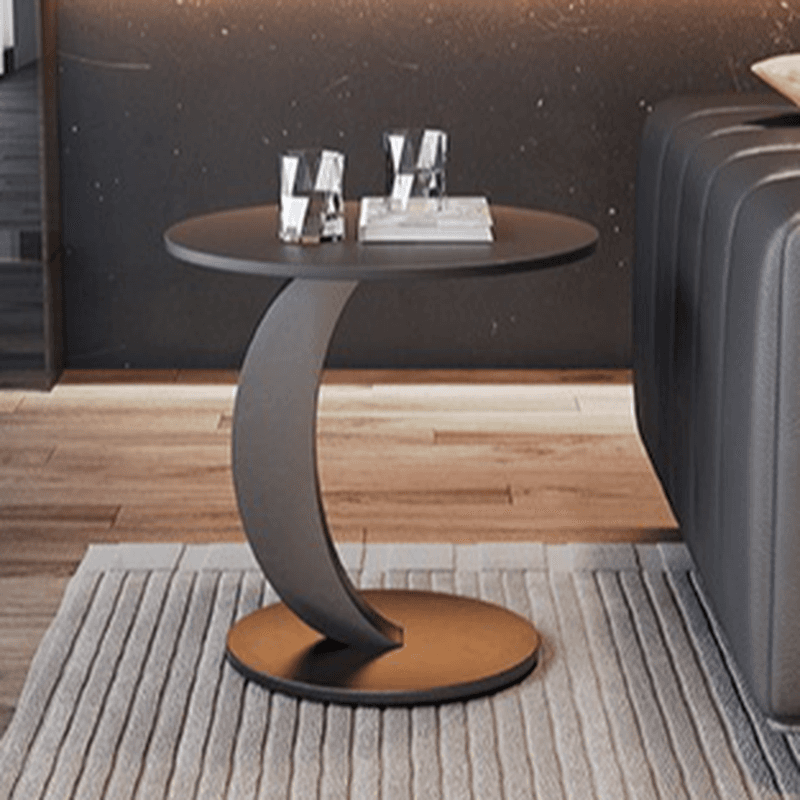 Minimalist Elliptical Rock Nesting Accent Table with Abstract Base - image 5