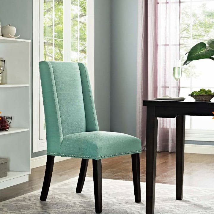 Flannel/Linen/PU Upholstered Stable Framed Armless Chair with Parsons Back and Nailhead Trim for Dinette in a Trendy Style - image 9