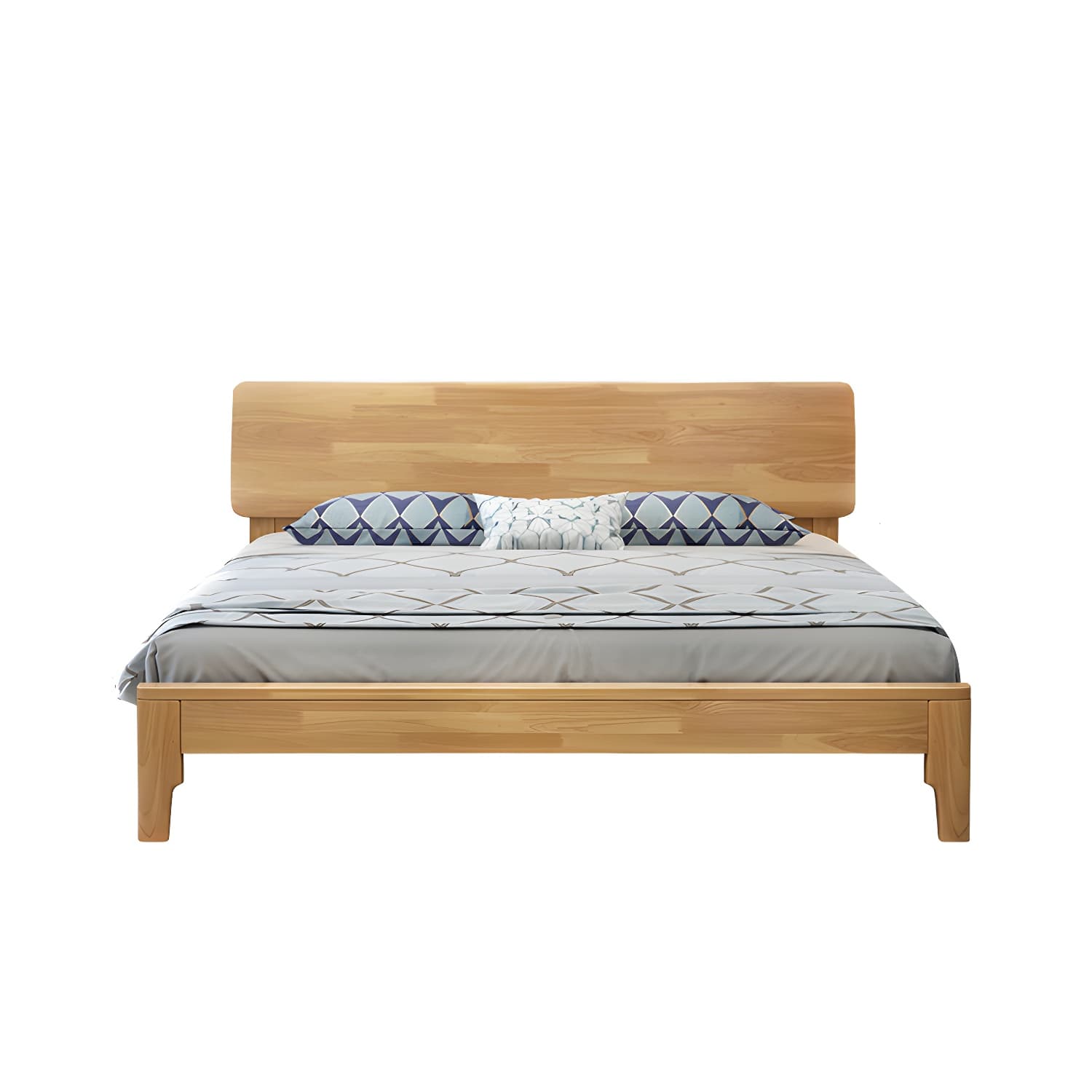 34.64" High Traditional Panel Bed with Storage Brown Rubberwood Bed - image 5