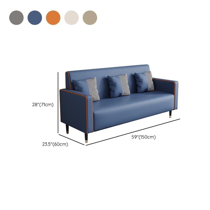 Casual Solid Color Water Resistant Sofa Couch in Grey/Cream/Citrus Color for 3 Person with Square Arm and 3 Pillows - image 23