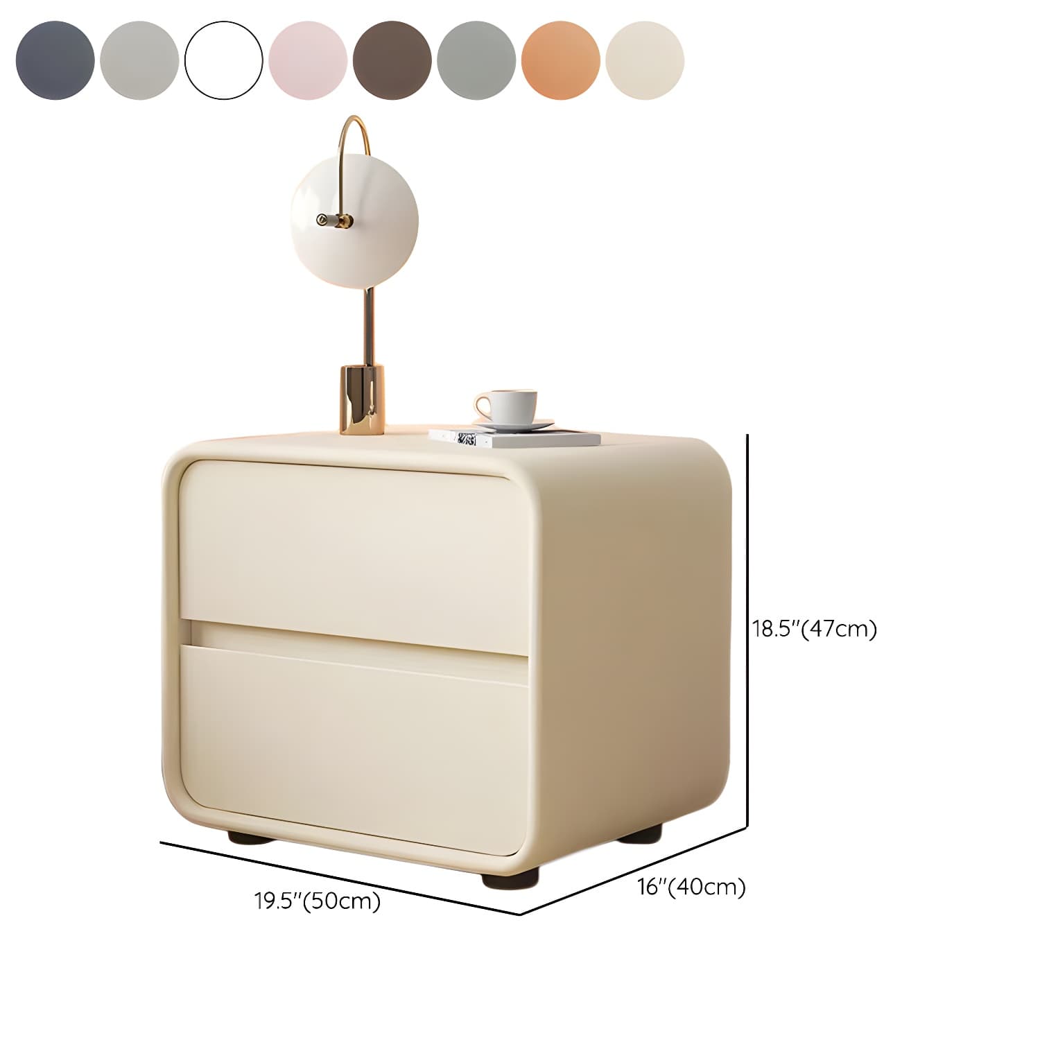 Contemporary Accent Table Nightstand Drawer Storage with 2 Drawers - image 26