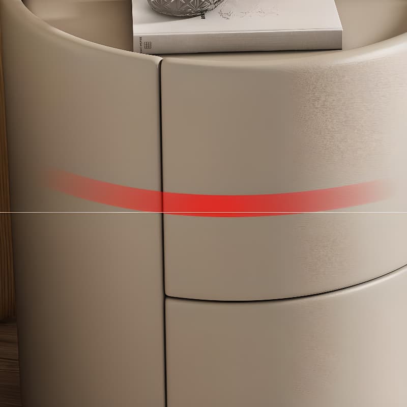 Trendy Vinyl Leather Cylindrical Drawer Storage Nightstand Multi Color - image 16