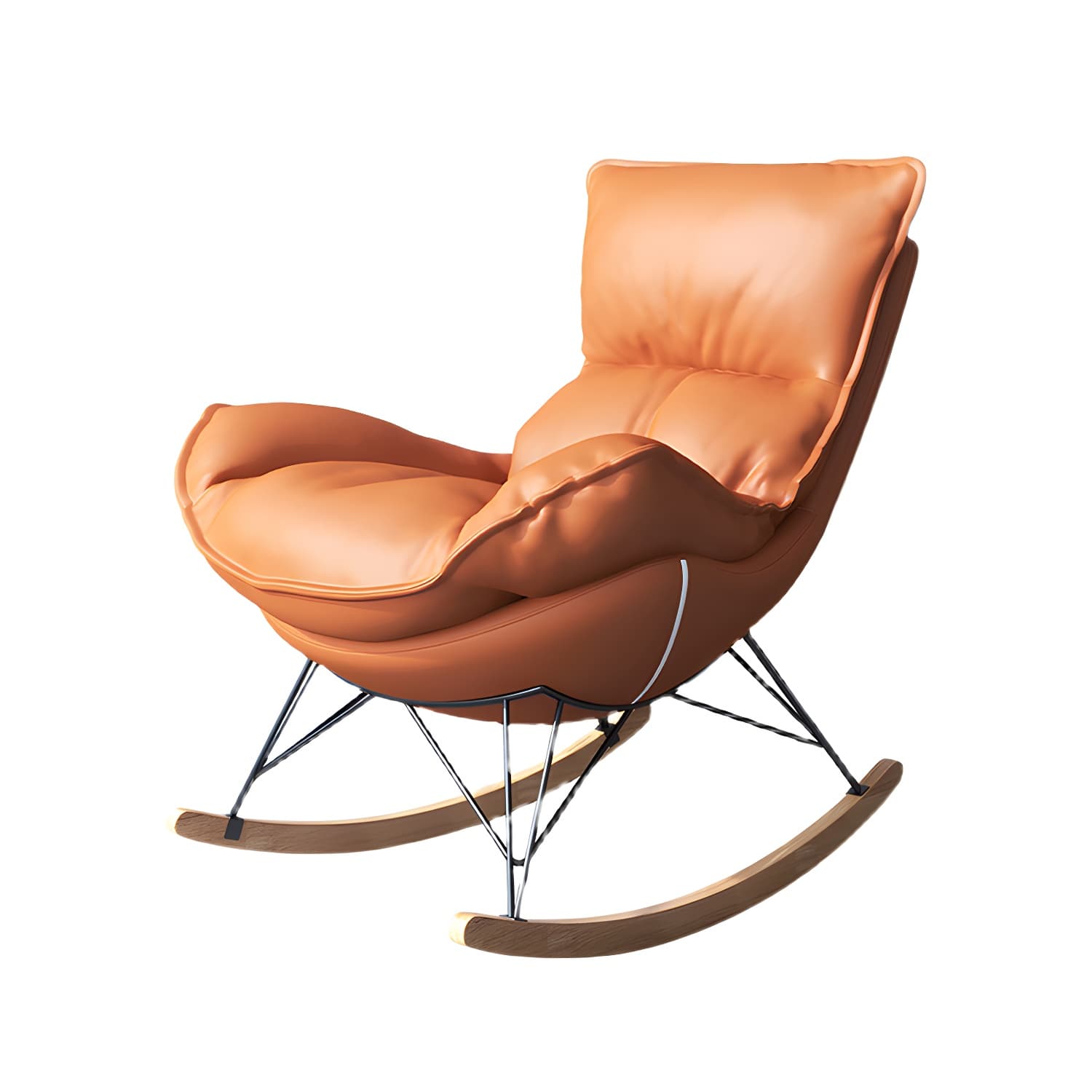 Contemporary Rocker Chair Antique Finish Rocking Chair with Ottoman - image 18