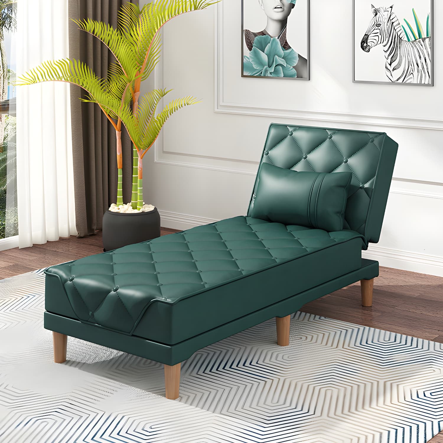 Contemporary Tight Back Convertible Sofa and Chaise with Pillow Top Arm - image 10