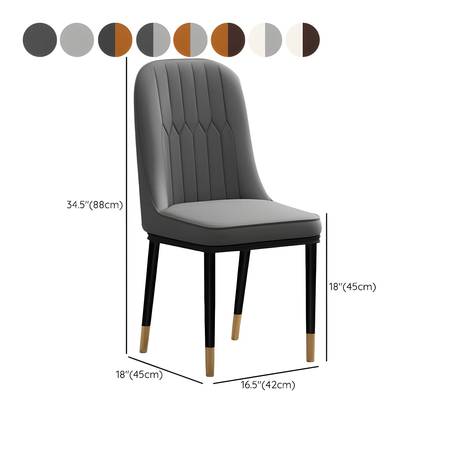 Modern Dining Room Armless Parsons Faux Leather Dining Side Chair - image 25