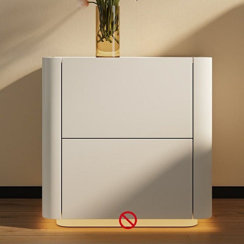 Modern Stylish Wood Nightstand Drawer Storage Petite Under 23 Inches Tall for Elegant Bedroom Decor